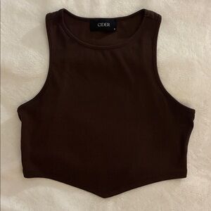 Cider Chocolate Sleeveless Crop Top